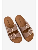 Kožené pantofle s pásky Maciejka P7537-04 Béžové