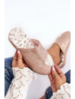 Růžové dámské lesklé pantofle model 20035758 - Kesi