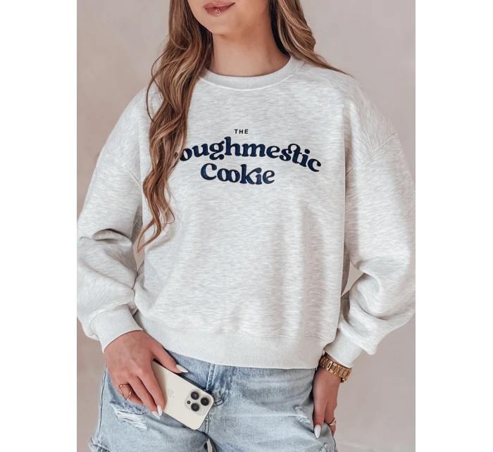 Dámská oversize mikina s potiskem světle šedá Dstreet model 21988127 - FashionStreet