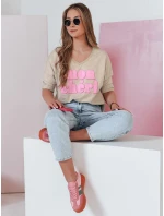Dámská halenka s potiskem hnědá Dstreet model 21988807 - FashionStreet Dámská halenka s potiskem hnědá Dstreet model 21988807 - FashionStreet