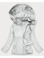 Dámska bunda vo farbe ecru s bodkovanou podšívkou (SF8981)