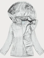 Dámska bunda vo farbe ecru s bodkovanou podšívkou (SF8981)