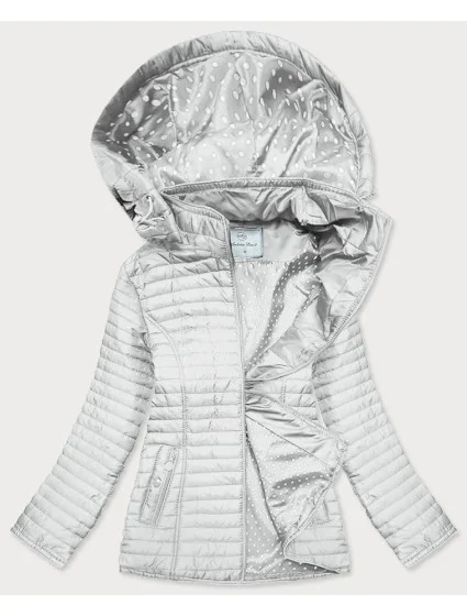 Dámska bunda vo farbe ecru s bodkovanou podšívkou (SF8981)