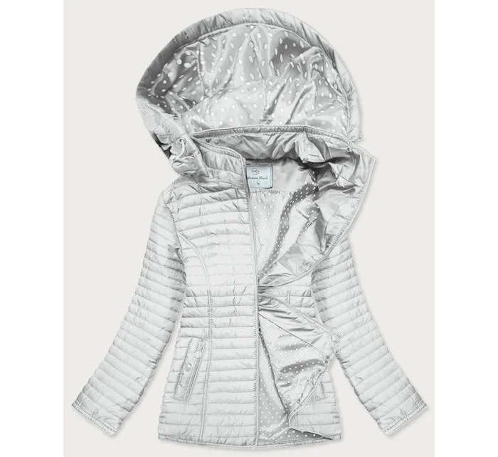 Dámska bunda vo farbe ecru s bodkovanou podšívkou (SF8981)