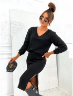 Černý dámský úpletový komplet se sukní model 20524285 - Moon