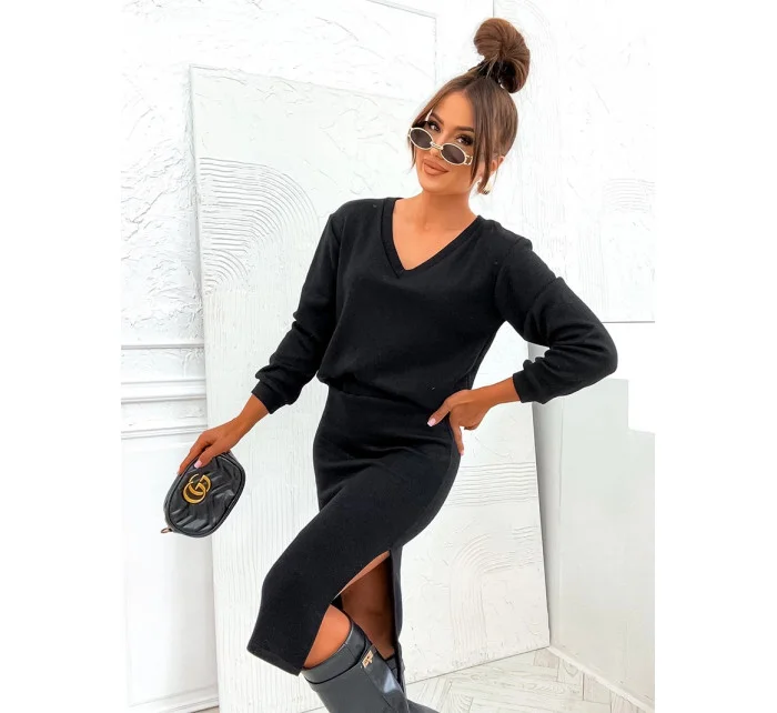 Černý dámský úpletový komplet se sukní model 20524285 - Moon