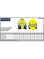 Padded Softshell 3vrstvá bezpečnostní softshellová bunda 64. hi vis model 22463273 - ProJob Padded Softshell 3vrstvá bezpečnostní softshellová bunda 64. hi vis model 22463273 - ProJob