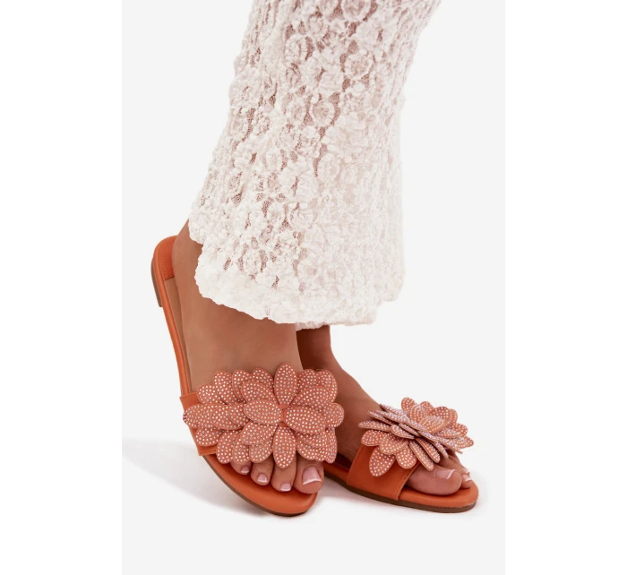 Dámské ploché s ozdobou oranžové Grelora