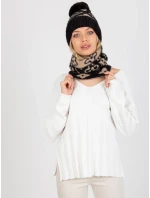 Tunelový šál AT KM CM 331 čierna a béžová Tunelový šál AT KM CM 331 čierna a béžová