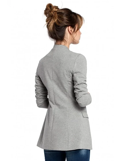 Pletené sako bez  šedé model 18002395 - BeWear