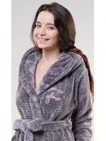Dámský župan krátký s kapucí model 16162356 - Vienetta Dámský župan krátký s kapucí model 16162356 - Vienetta