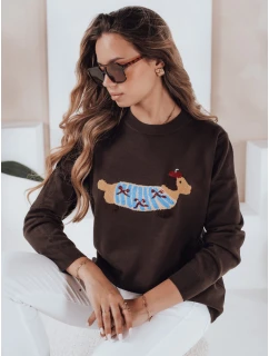 Dámský svetr s aplikací  hnědý Dstreet model 21991047 - FashionStreet