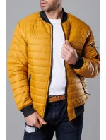 Tmavo žltá pánska prešívaná bunda typu "bomber" (MY02-23)