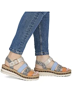 Dámske kožené sandále na platforme Rieker V7904-90