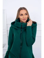 Zateplené šaty s delšími boky tmavě zelené Zateplené šaty s delšími boky tmavě zelené