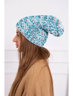 Dámska čiapka Lora K312 tyrkysová+sivá Dámska čiapka Lora K312 tyrkysová+sivá