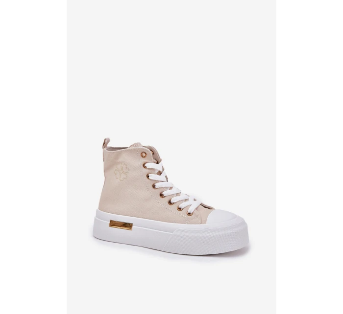 Vysoké Dámské Tenisky Na Platformě Béžové model 21689012 - Boto