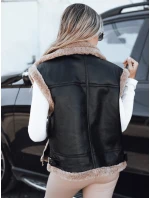 Dámská kožená vesta s ovčí kůží černá Dstreet model 21993168 - FashionStreet