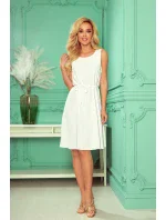 VICTORIA Dámské trapézové šaty v barvě ecru model 21767684 - numoco