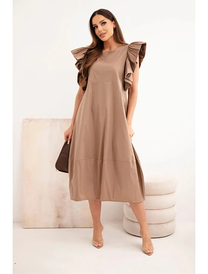 Dámské bavlněné šaty s model 22170747 rukávem fango - K-Fashion