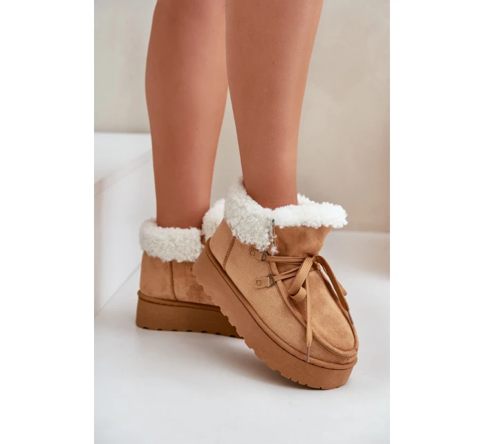 Śniegowce Damskie Na Platformie Z Futerkiem Typu Branek Camel Ciabellae Śniegowce Damskie Na Platformie Z Futerkiem Typu Branek Camel Ciabellae