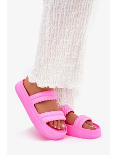 Dámske ľahké papuče na platforme S.Barski - fuchsiová