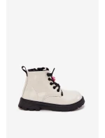 Zateplené detské lakované topánky s príveskom "Miś" - biele Jovellea