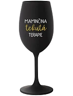 MAMA FLUID THERAPY - čierny pohár na víno 350 ml