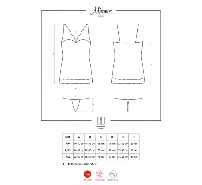 Elegantná košieľka Miamor chemise tyrkys - Obsessive