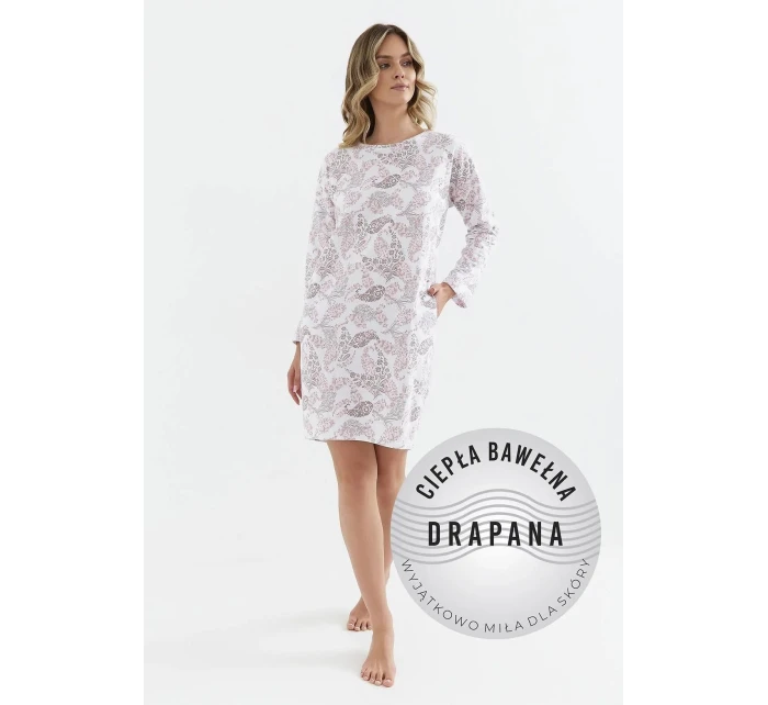 Dámska nočná košeľa 429 White Pattern - Cana