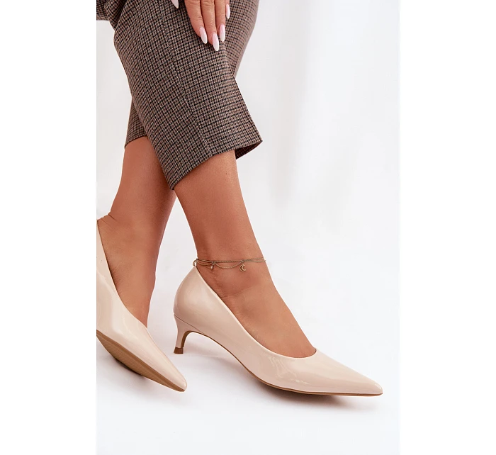 Lakované lodičky  béžové  model 22077003 - SWEET SHOES