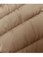 Béžová dámská prošívaná bunda s kapucí model 18930915 - J.STYLE