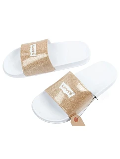 Levi's Dámske športové žabky Pohodlné brokátové topánky Módne dámske