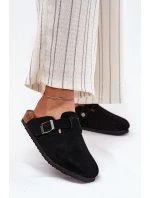 Dámske semišové papuče s prackou Big Star - čierne