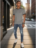 Pánske základné sivé tričko FashionStreet RX5663