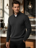 Pánský svetr se stojáčkem grafitový model 21995591 - Dstreet Pánský svetr se stojáčkem grafitový model 21995591 - Dstreet