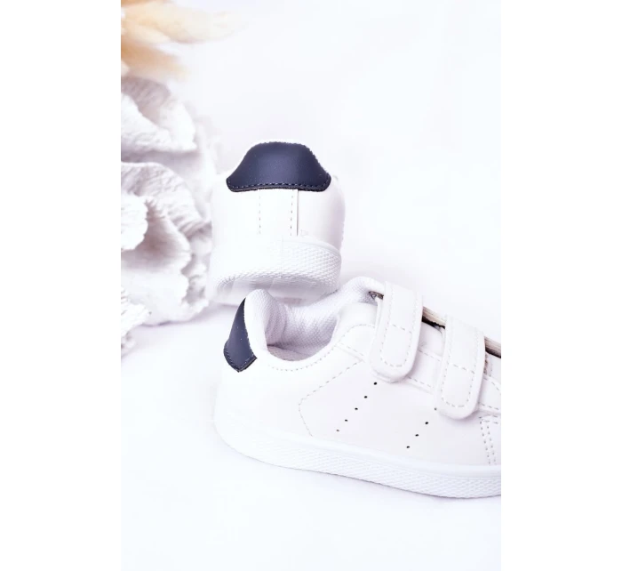 Dziecięce Tenisówki Na Rzepy Biało-Granatowe California