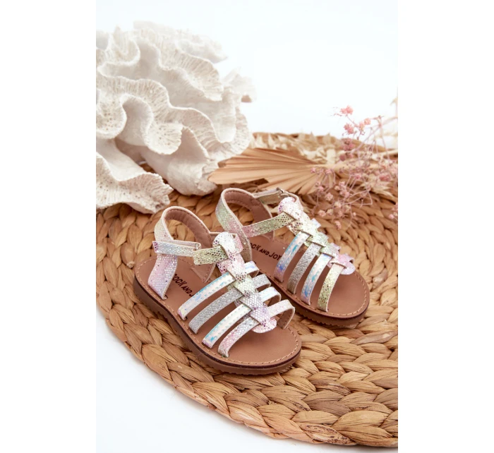 Sandałki Gladiatorki Dziecięce Zapinane Na Rzep Multikolor Radovia
