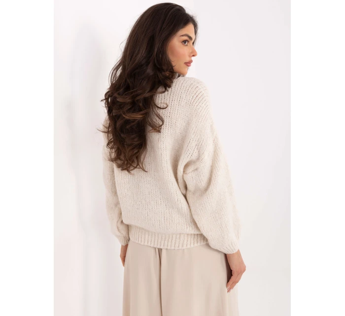 Sweter MI SW model 21465940 jasny beżowy - FPrice Sweter MI SW model 21465940 jasny beżowy - FPrice