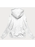 Bílá dámská sportovní mikina s kapucí model 15414637 - Ambitionfly Bílá dámská sportovní mikina s kapucí model 15414637 - Ambitionfly