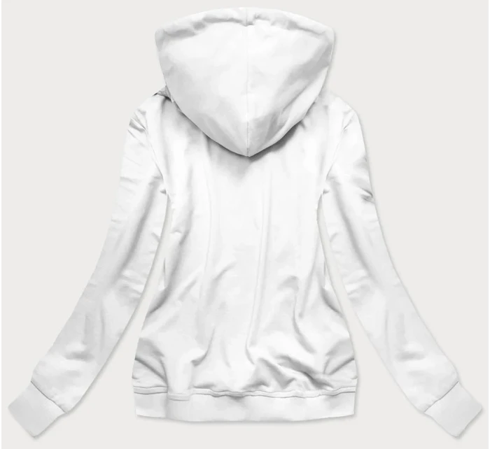 Bílá dámská sportovní mikina s kapucí model 15414637 - Ambitionfly Bílá dámská sportovní mikina s kapucí model 15414637 - Ambitionfly