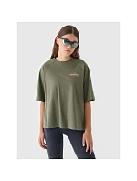 Dámske tričko oversize s potlačou 4F 4FRAW24TTSHF2583-43S