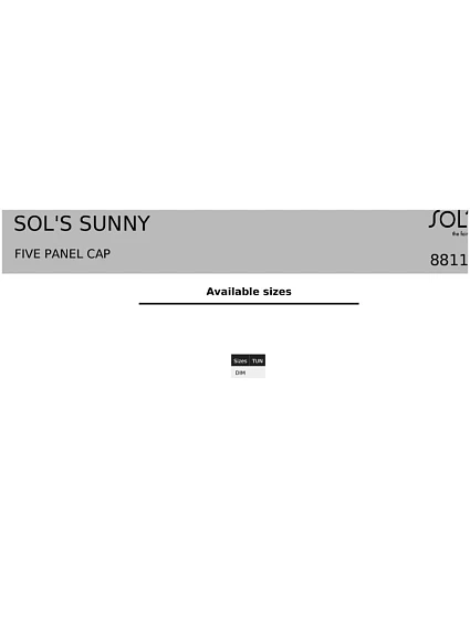 SOL'S Sunny 5 panelová baseballová kšiltovka model 22525350 sky SOL'S Sunny 5 panelová baseballová kšiltovka model 22525350 sky