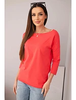 Dámská halenka s lodičkovým výstřihem malinová