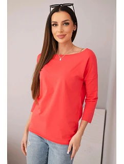 Dámská halenka s lodičkovým výstřihem malinová