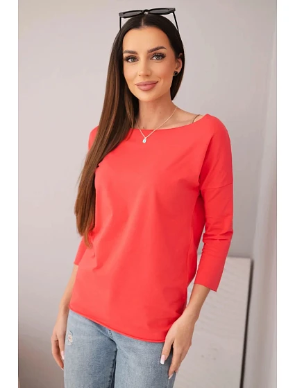 Dámská halenka s lodičkovým výstřihem malinová