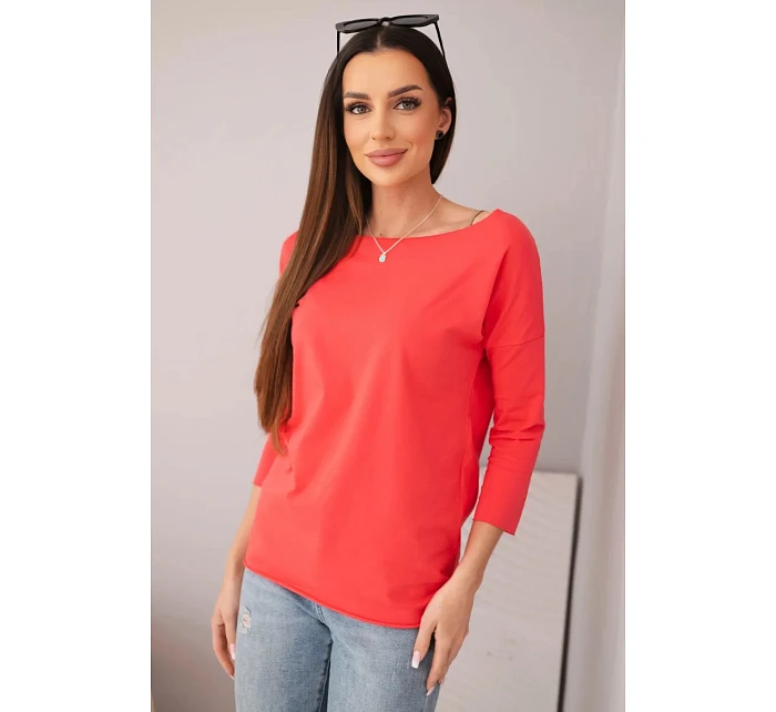 Dámská halenka s lodičkovým výstřihem malinová