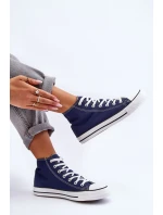 Damskie Trampki Klasyczne Wysokie Granatowe Remos Damskie Trampki Klasyczne Wysokie Granatowe Remos