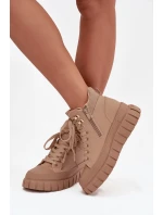 Dámské zateplené kozačky trapery na platformě Camel model 21747749 - Boto