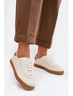 Dámské tenisky z eko kůže Big Star model 22064196 světle béžové - Big Star Shoes Dámské tenisky z eko kůže Big Star model 22064196 světle béžové - Big Star Shoes